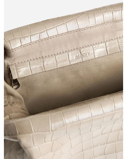ARKET Natural Croco-Embossed Leather Clutch