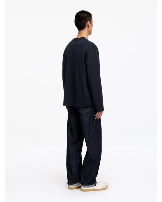 ARKET Blue Interlock Long-Sleeve T-Shirt for men