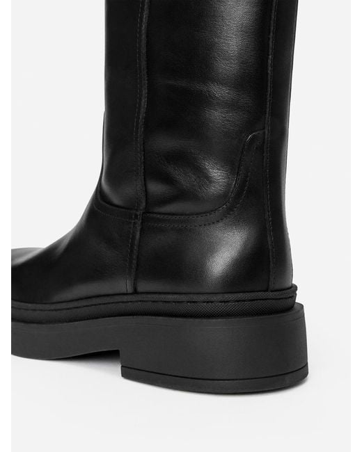 ARKET Black Below-The-Knee Leather Boots
