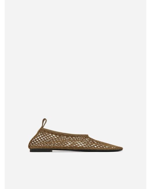 ARKET Brown Mesh Ballerina Flats