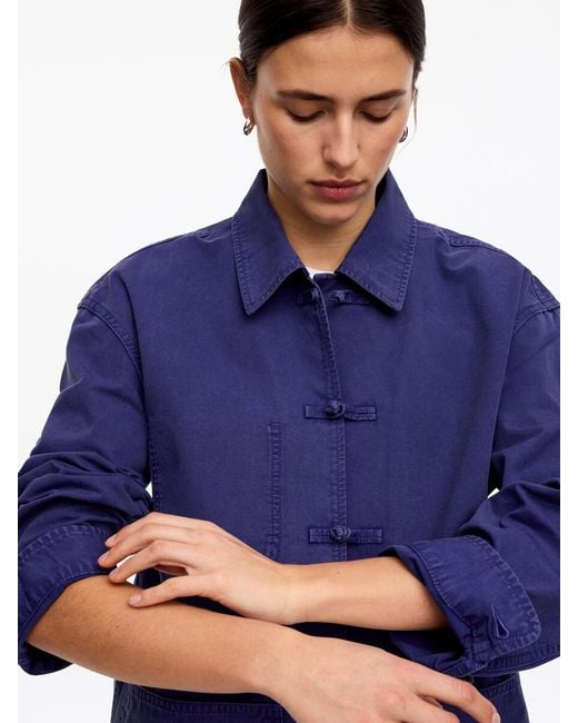 ARKET Blue Knot-Button Overshirt