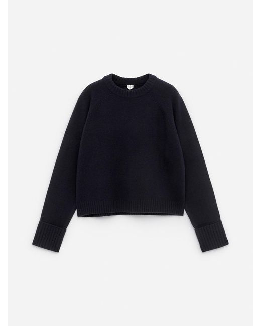 ARKET Black Folded Sleeve Wool Jumper
