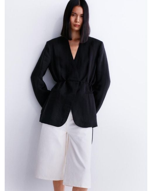 ARKET Black Wrap Blazer