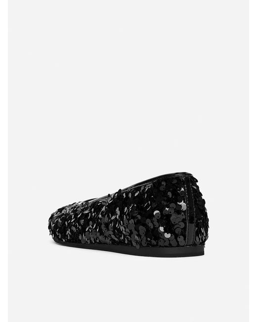 ARKET Black Sequin Ballerina Flats