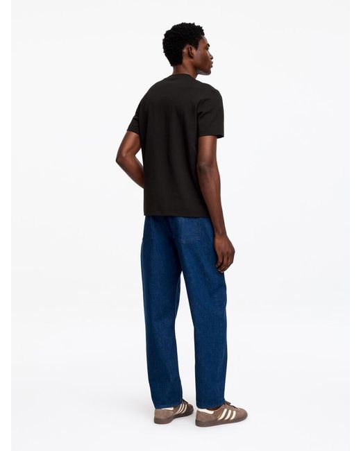 ARKET Black Interlock Regular T-Shirt for men