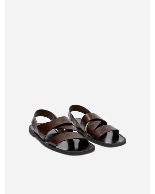 ARKET Purple Leather Strap Sandals