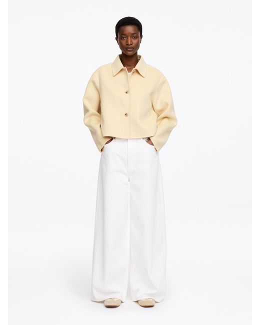 ARKET White Doublé Wool-Blend Overshirt
