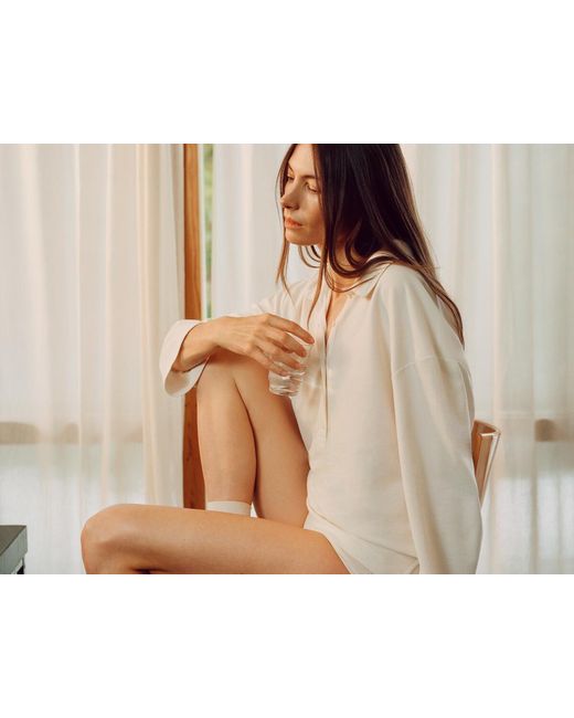 ARKET White Ribbed Silk-Blend Socks