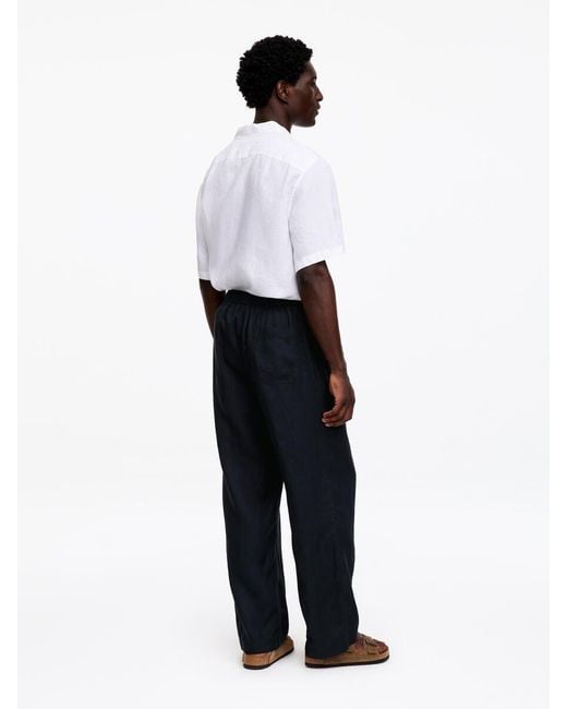 ARKET Blue Relaxed Linen Trousers for men