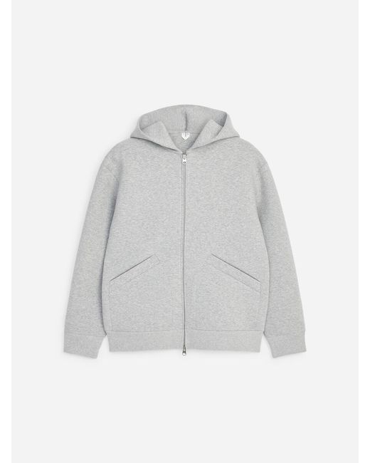 ARKET Gray Scuba Zip Hoodie for men