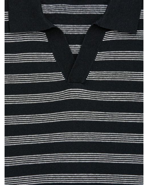 ARKET Black Cotton Linen Polo Shirt for men