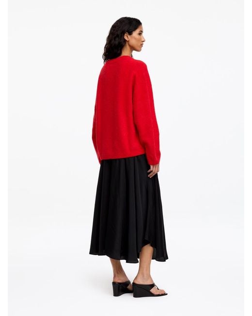 ARKET Red Alpaca-Wool Blend V-Neck Jumper