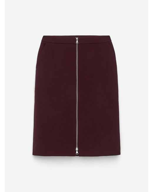 ARKET Red Wool-Blend Zip Skirt