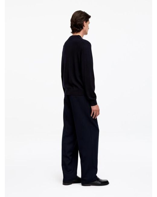 ARKET Blue Merino V-Neck Jumper for men