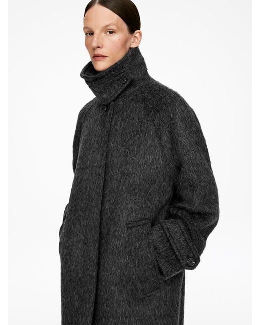 ARKET Black Mantel Aus Wolle Und Alpakawolle