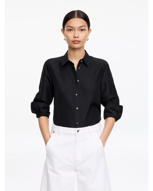ARKET Black Silk Shirt