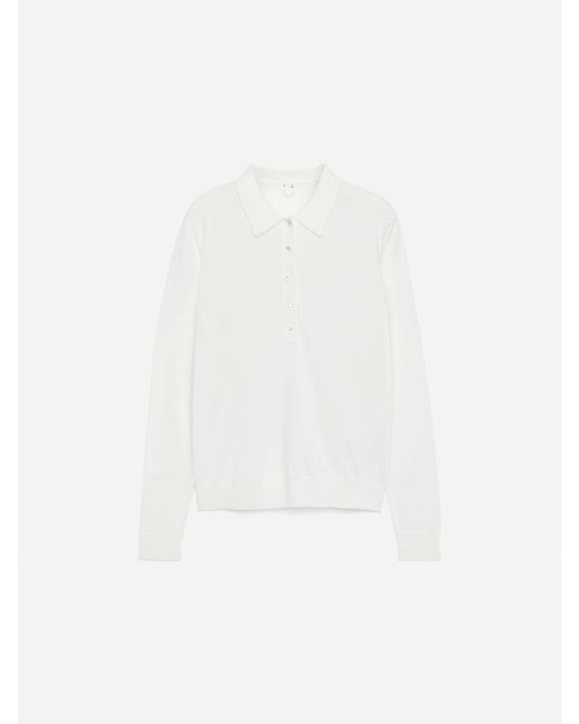 ARKET White Knitted Polo Shirt