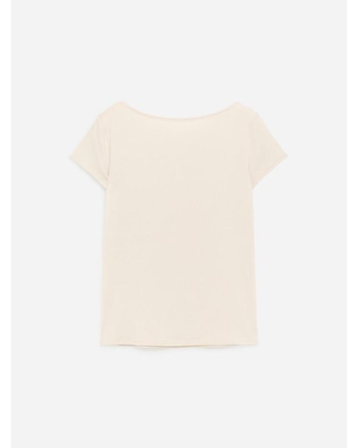 ARKET Blue Boat-Neck Stretch T-Shirt