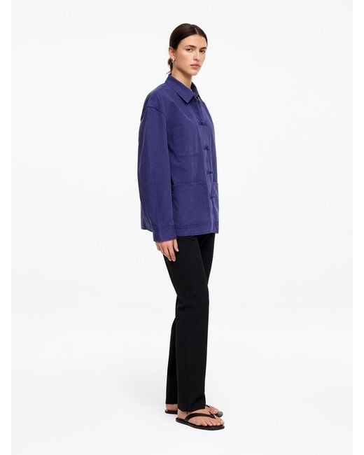 ARKET Blue Knot-Button Overshirt