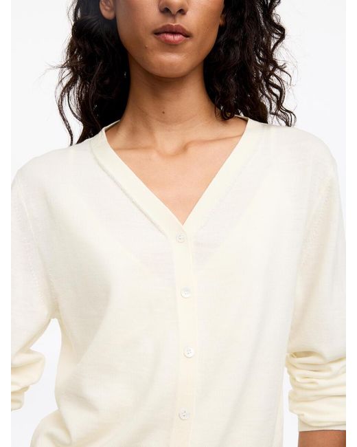 ARKET White Merino Wool Cardigan