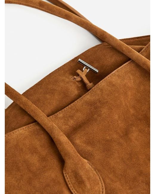 ARKET Brown Slouchy Split Suede Tote