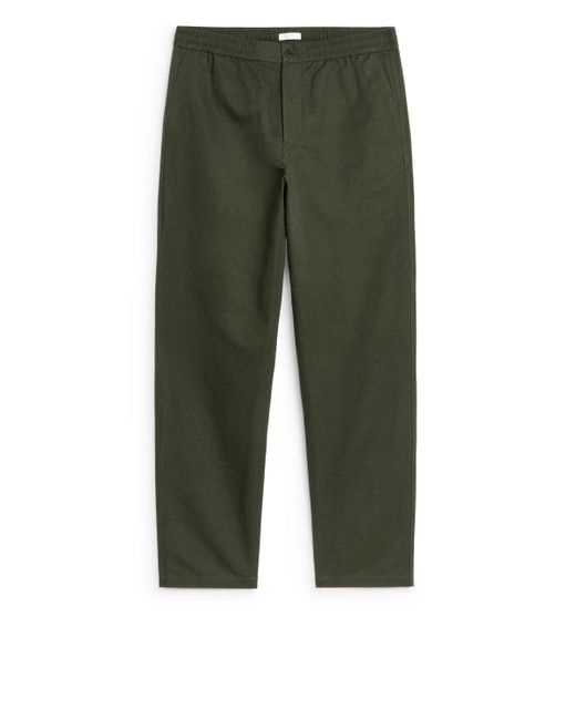 ARKET Green Linen Drawstring Trousers for men