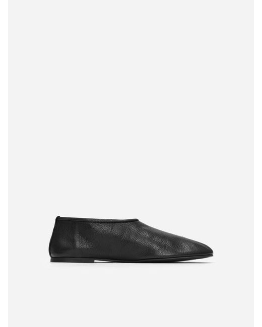 ARKET Black Leather Ballet Flats