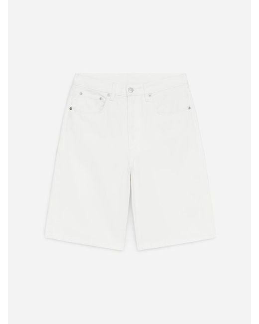 ARKET White Long Denim Shorts