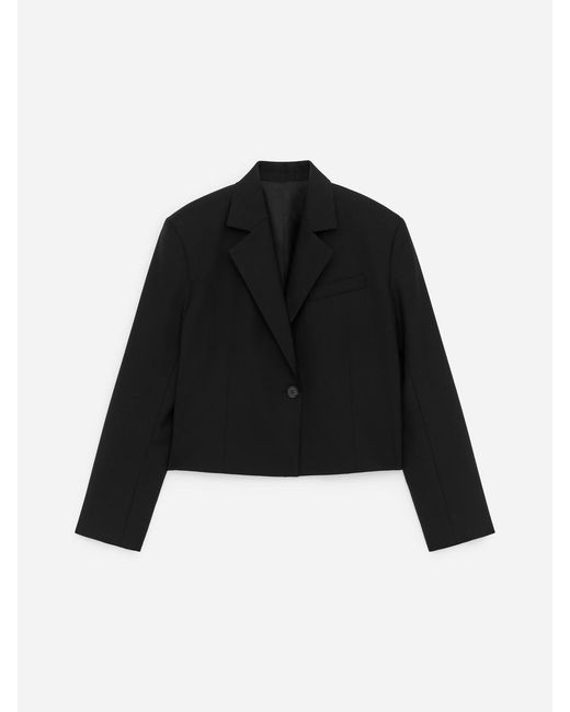 ARKET Black Cropped Wool Blazer