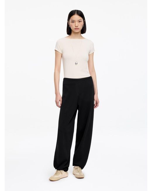 ARKET White Relaxed Fine-Knit Trousers