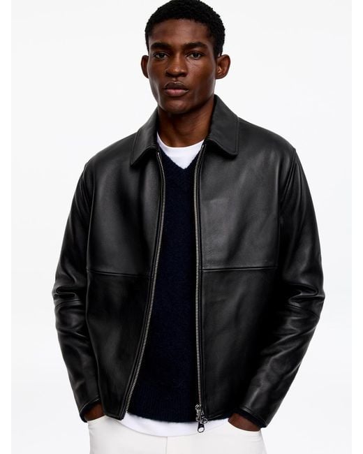 ARKET Black Leather Jacket for men