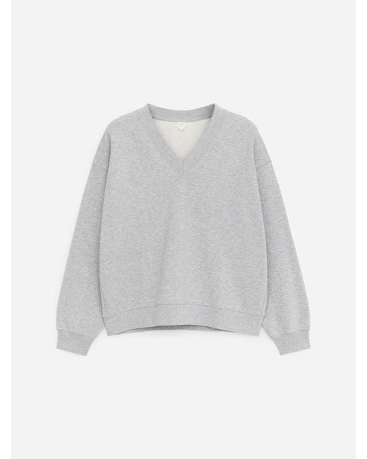 ARKET Gray V-Neck Sweatshirt