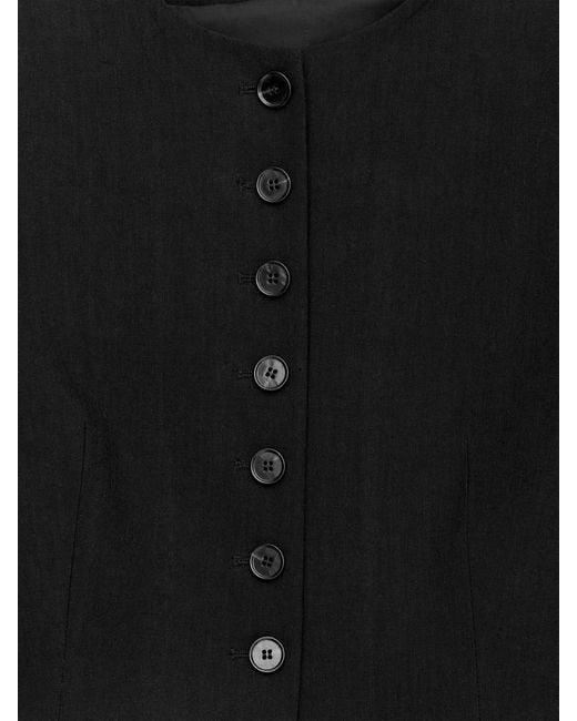 ARKET Black Linen-Blend Blazer