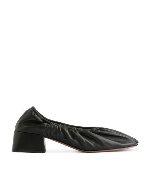 ARKET Black Ballerina Leather Heels