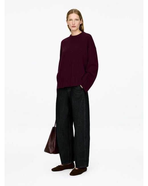 ARKET Purple Oversized Pure Cashmere Jumper​
