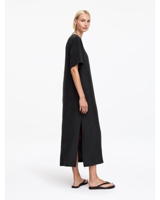 ARKET Black Washed Silk Dress