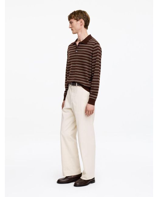 ARKET Brown Merino Polo Jumper for men