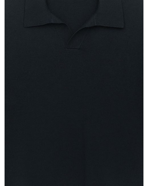 ARKET Black Cotton Silk Blend Polo Shirt for men