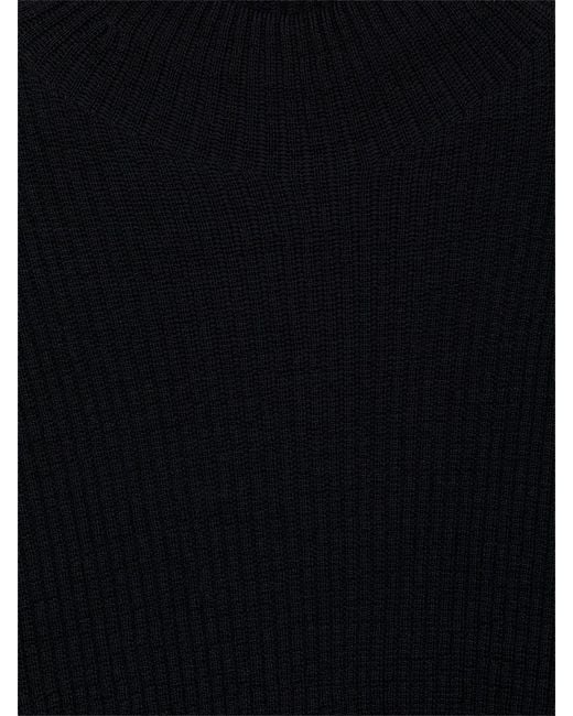 ARKET Black Wool Cotton Funnel-Neck Jumper for men