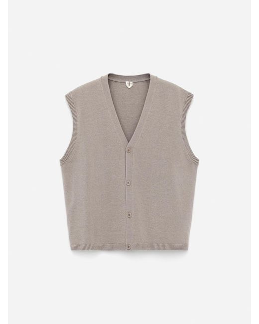 ARKET Gray Wool-Cotton Vest Cardigan for men