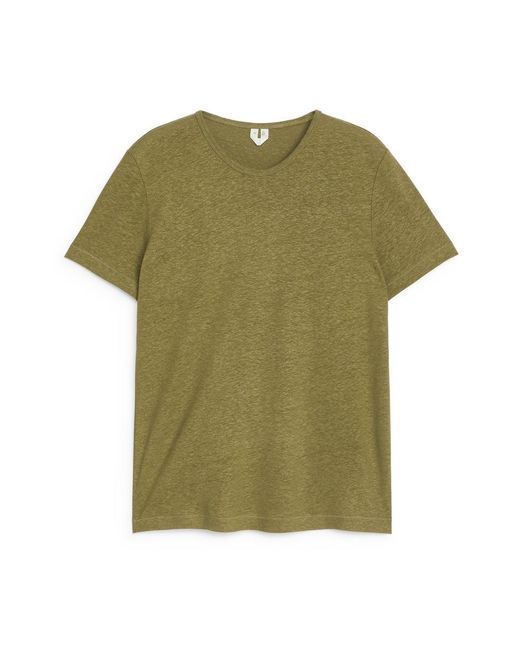 ARKET Green T-Shirt Aus Leinenmischung