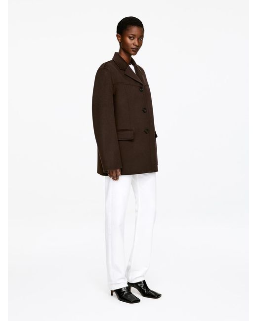 ARKET Brown Doublé Wool-Blend Blazer