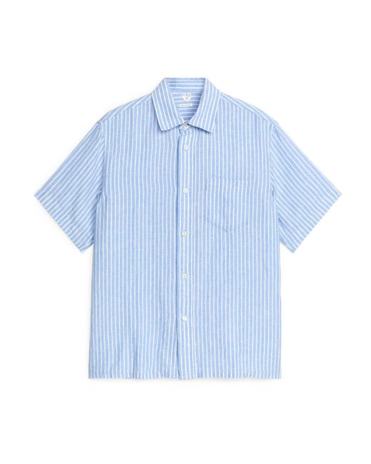 ARKET Blue Short-sleeved Linen Shirt for men