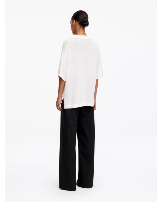 ARKET White High-Waist Chino Trousers