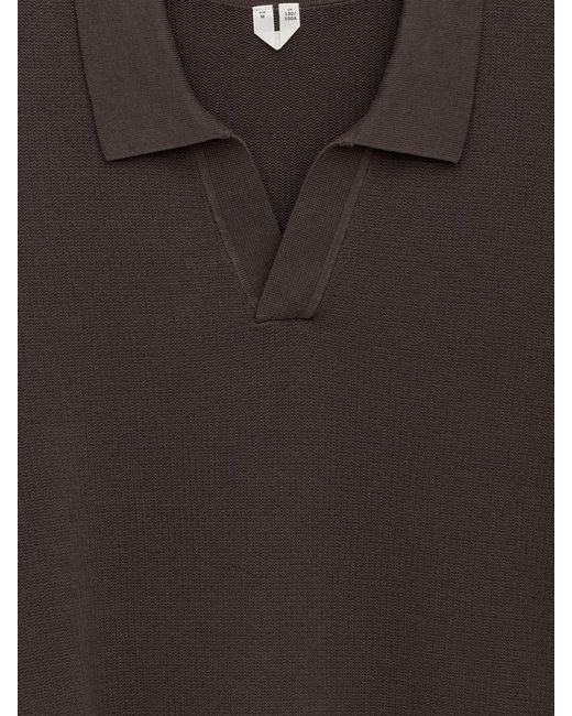ARKET Brown Textured Polo Shirt for men