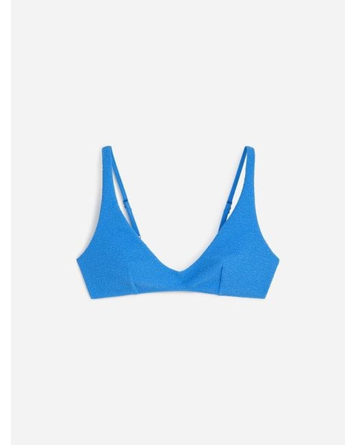 ARKET Blue V-Neck Bikini Top