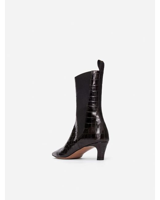 ARKET Black Square-Toe Ankle Boots