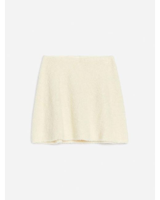 ARKET Natural Reverse-Knit Mini Skirt