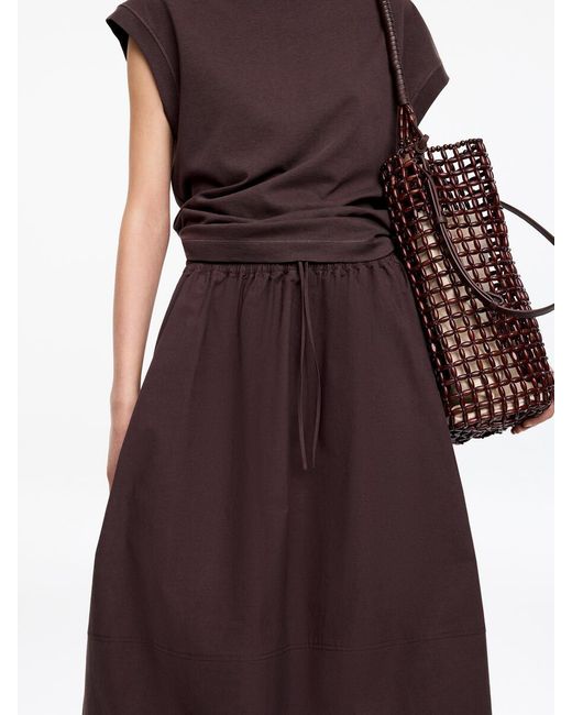 ARKET Purple Cotton Midi Skirt