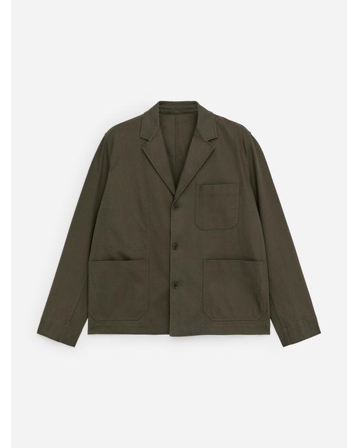ARKET Green Relaxed Cotton-Linen Blazer for men